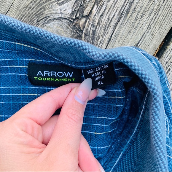 Men’s Blue Striped Polo - Picture 3 of 3